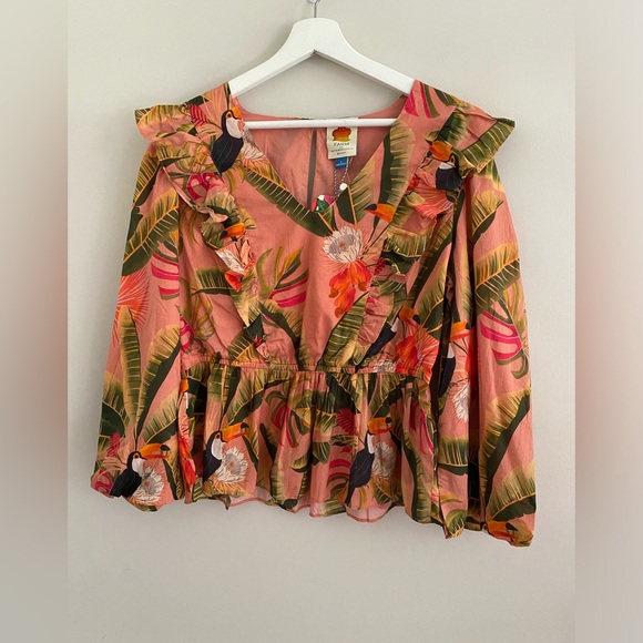 Anthropologie Farm Rio Yasmine Ruffled Blouse new with tag - Picture 4 of 8
